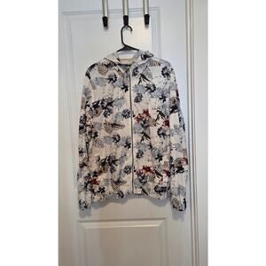 Denim & Flower Ricky Singh Floral Hooded Windbreaker Jacket Men’s XL Zip Up